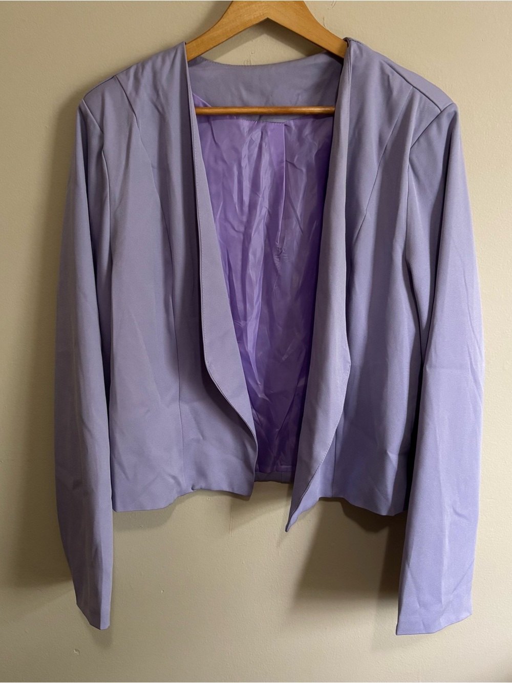 Lavender Purple Cropped Bolero Blazer Jacket 2XL Minimalist Chic